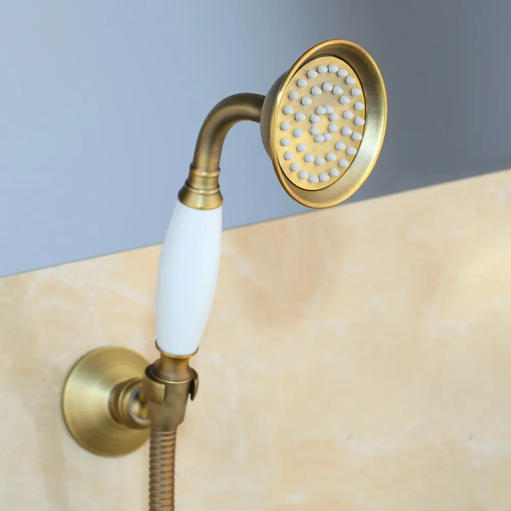 

Antique Brass Handheld Shower Telephone Style Bronze Bathroom Hand Shower Head Spray Water Saving With 1.5m Hose