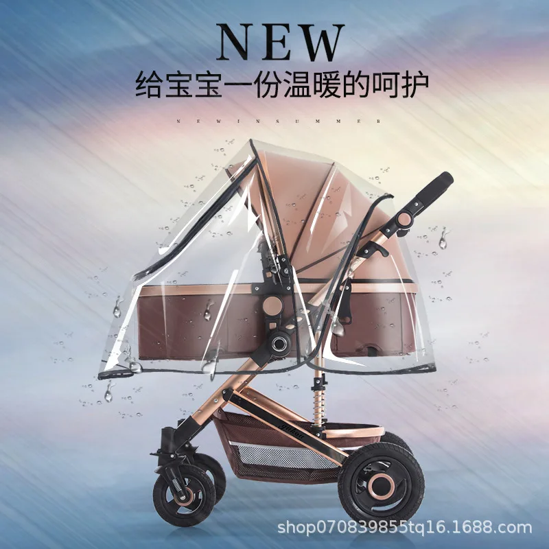 Универсальный чехол от дождя для детской коляски, защита от ветра и солнца, прозрачный дышащий зонт на колесиках аксессуары для дождевика