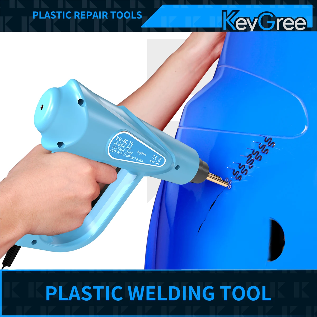 KeyGreePlasticWeldingMachine70WHOTStaplerPlasticWelderHeatGun