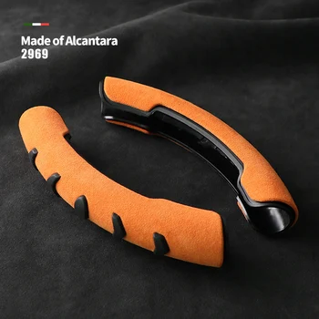 Coprivolante per auto generale Coprivolante universale in pelle scamosciata Alcantara Rivestimento protettivo Maniglia Accessori di protezione antiscivolo