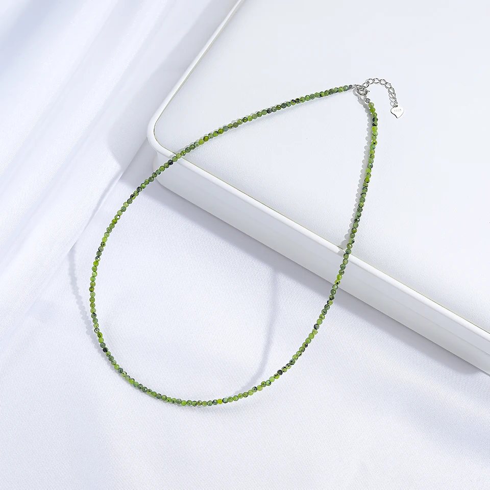 Halskette für Damen, Silber 925, Schmuck, Herz-Halskette, 2 mm, Naturstein, Turmalin, Halsreifen, schwarze Spinell-Halskette – Detail 21