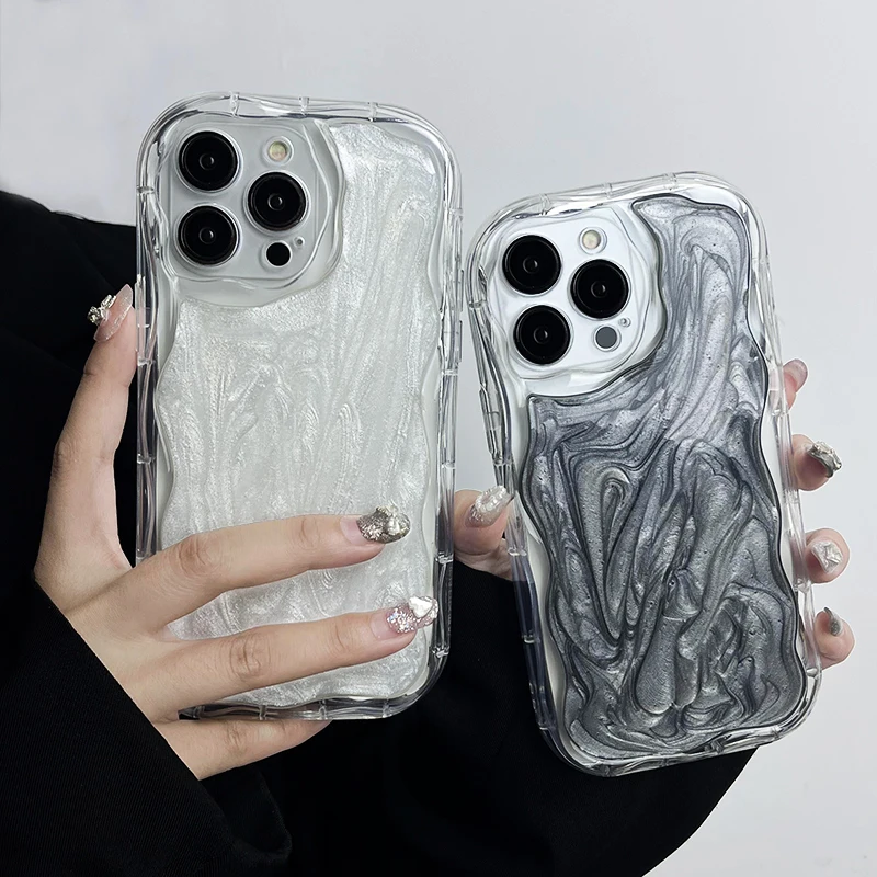 Per Iphone 15 Fashion Silver White Custodia Morbida In Silicone Per Iphone 15 14 Plus 13 12 11 Pro Max Xs Max Xr Xs X Tpu Cover Posteriore