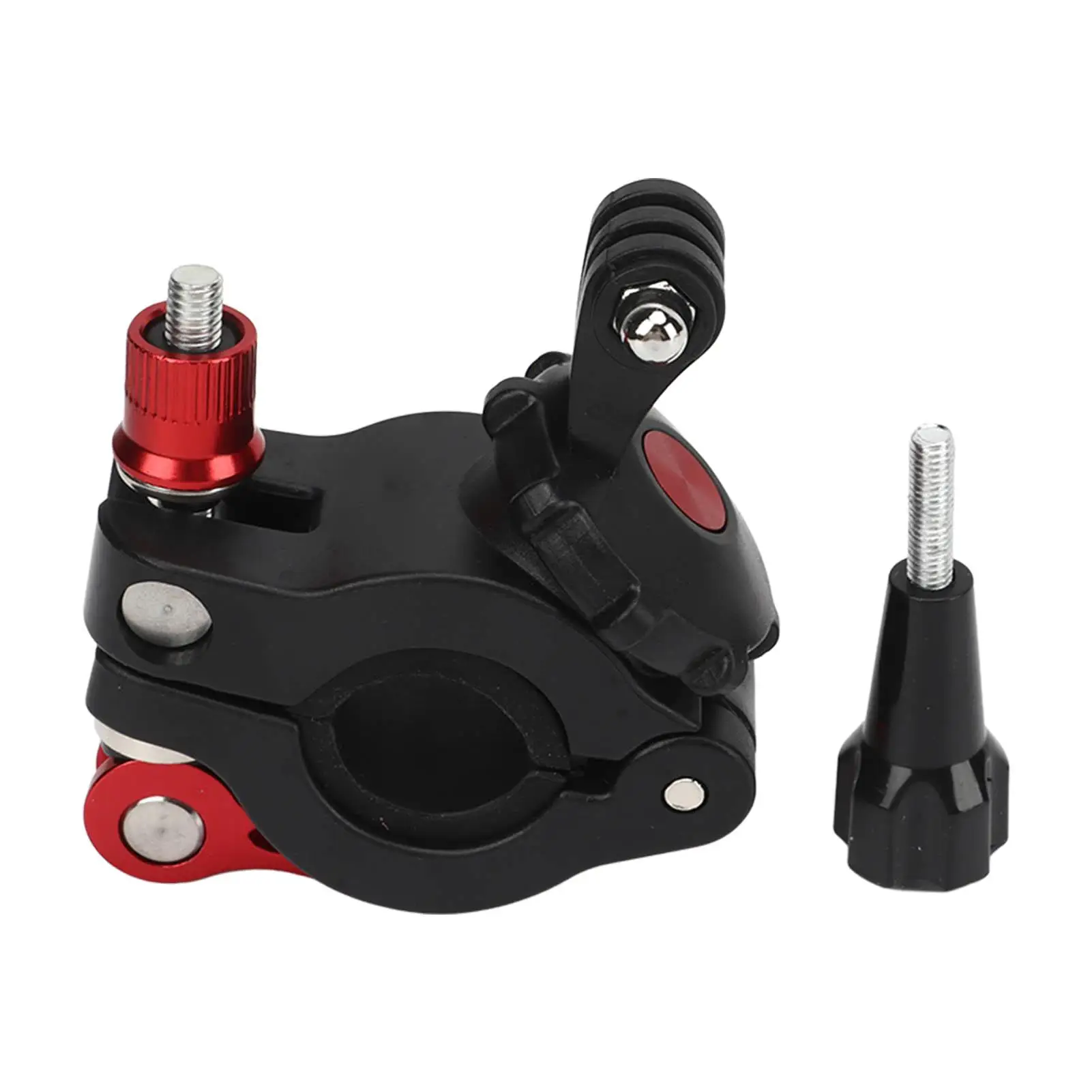 Rotating Bike Handlebar Mount with Anti-Slip Silicone Pad - Dual Head Camera Clip for Sports Cycling