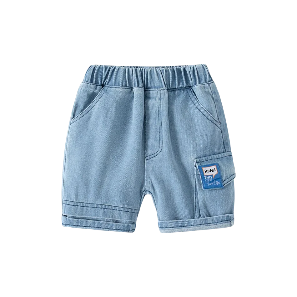 Boys Shorts Summer Boys Fashion Casual Jean Shorts Middle Waist Children's Cropped Pants 2-7Years Kids Cowboy Letters Short Pants