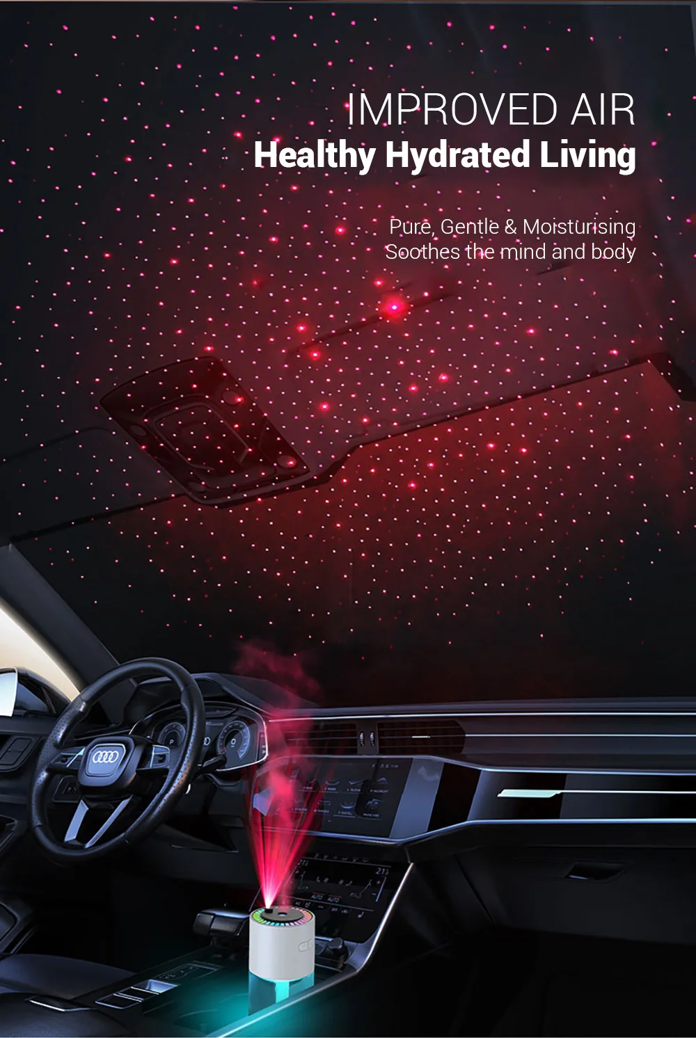 Description Picture 5 of item280ml Mini Air Humidifier USB Electric Aroma Diffuser with Colorful Night Light Home Car Mist Maker Aromatherapy Humidifier
