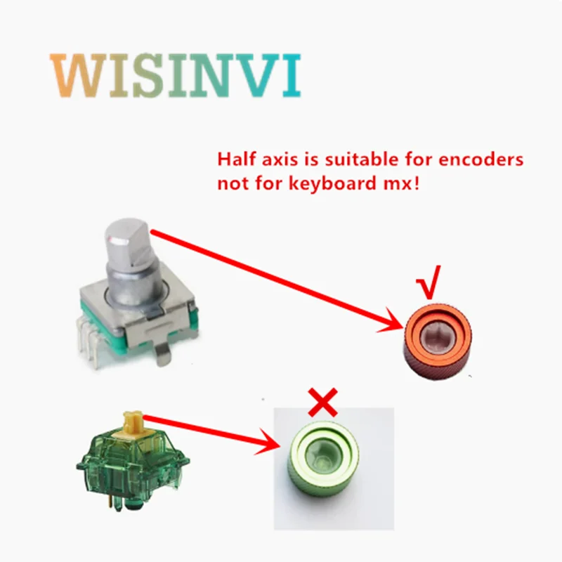 Potentiometer and Aluminum Knob 2PCS Aluminum alloy Potentiometer Encoder Knob for Mechanical Keyboard etc.