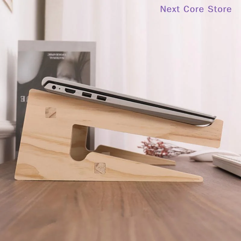 1Pcs 나무 노트북 스탠드 조립식 노트북 냉각 브래킷용 랩데스크 라이저 강화 지지대