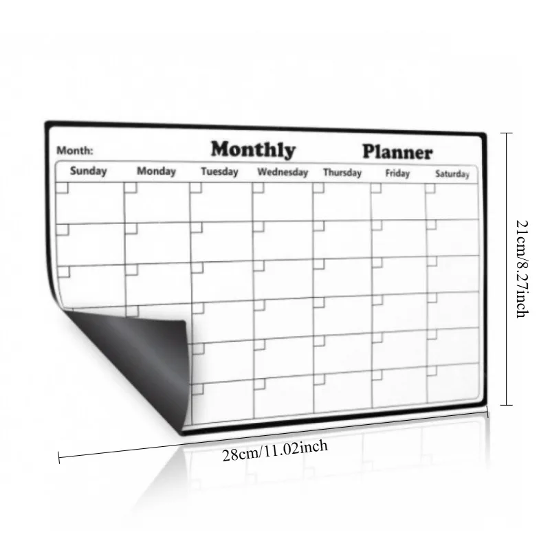 Magnetic Dry Erase Calendar & Memo Board