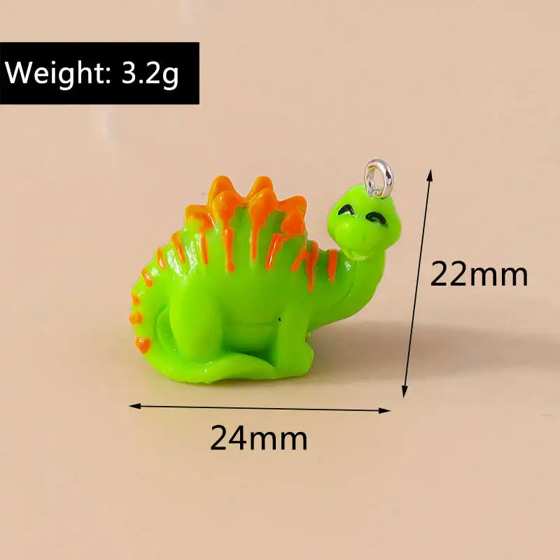 5 Stück niedliche Dinosaurier-Anhänger aus Kunstharz für die Schmuckherstellung, Halskette, Ohrringe, Armband, DIY-Zubehör, Zubehör – Detail 4