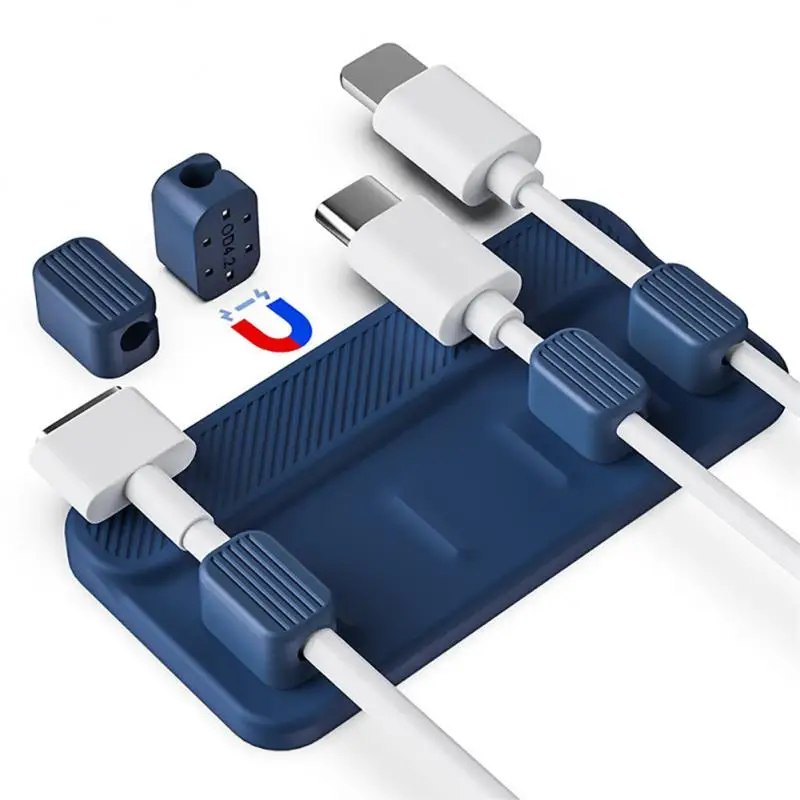 USB 케이블 와인더 와이어 정리함 실리콘, 케이블 정리함 마우스 와이어 고정 와이어, 코드 관리 클립