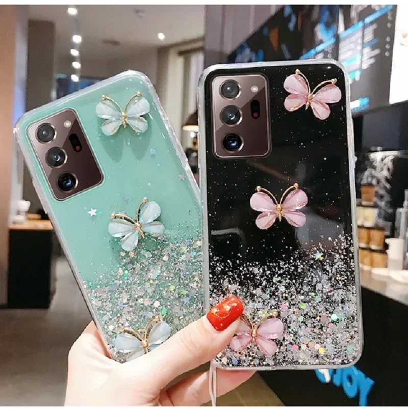 Coque à paillettes papillon pour Oppo A57, A54, A9, A5 2020, A17, A15, A96, A58, A78, A98, A36, A76, A72, A52, A74, A95, A93, A55_voghion.com