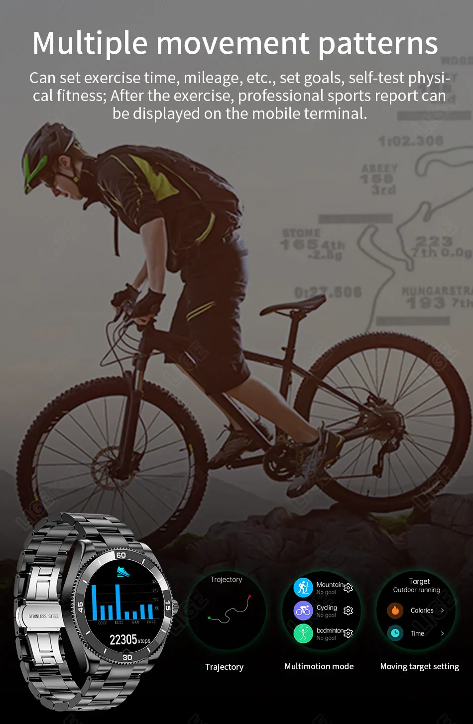 LIGE 2022 New Smart Watch Men Full Touch Dial Call Fitness Tracker IP67 Waterproof Multifunction Steel Strap Men Smartwatch+BoxLIGE Call Smart Watch Men Full Touch Screen Sport Fitness Watches IP67 Waterproof Multifunctional smartwatch For Android ios+Box
