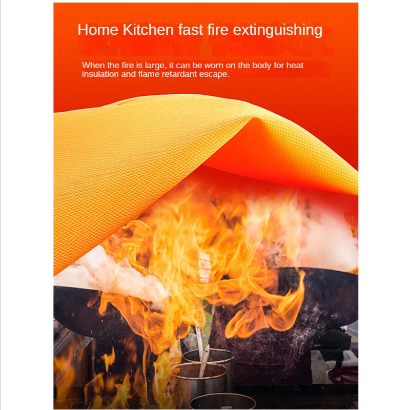 VITCOCO New Silica Gel 100 * 100cm Fire Blanket Fire Blanket Household Kitchen Fighting Appliances Emergency