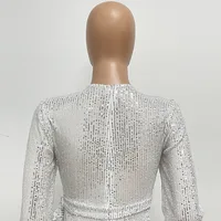 Sliver Bling Bling Sequined Club Jumpsuit Women V-neck Elegant Gold Sparky Sequins Party Romper Overalls - Image 6