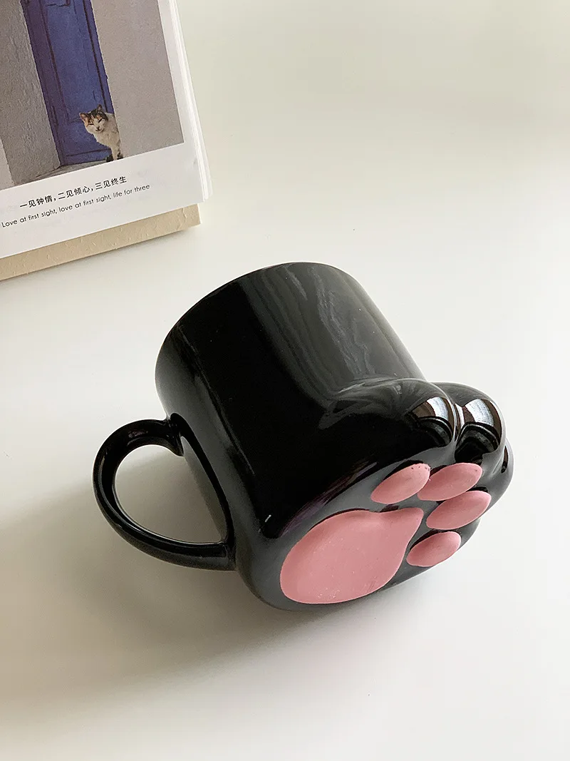 Tazas de café de cerámica con forma de gato para el hogar, tazas de café  bonitas
