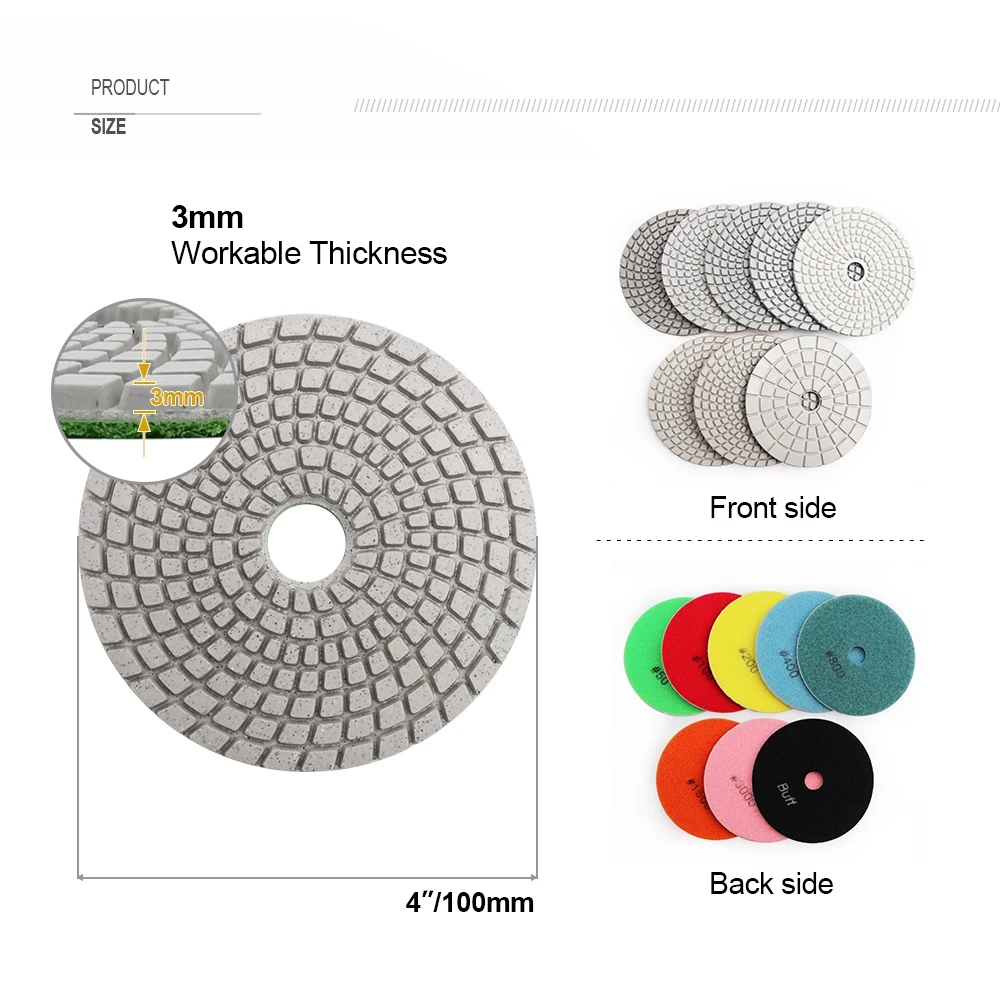 Diamond Sanding Sponge Pads 4-Piece Set - 60 To 400 Grit For Tile, Glass, Wood & Metal Edges - View #6