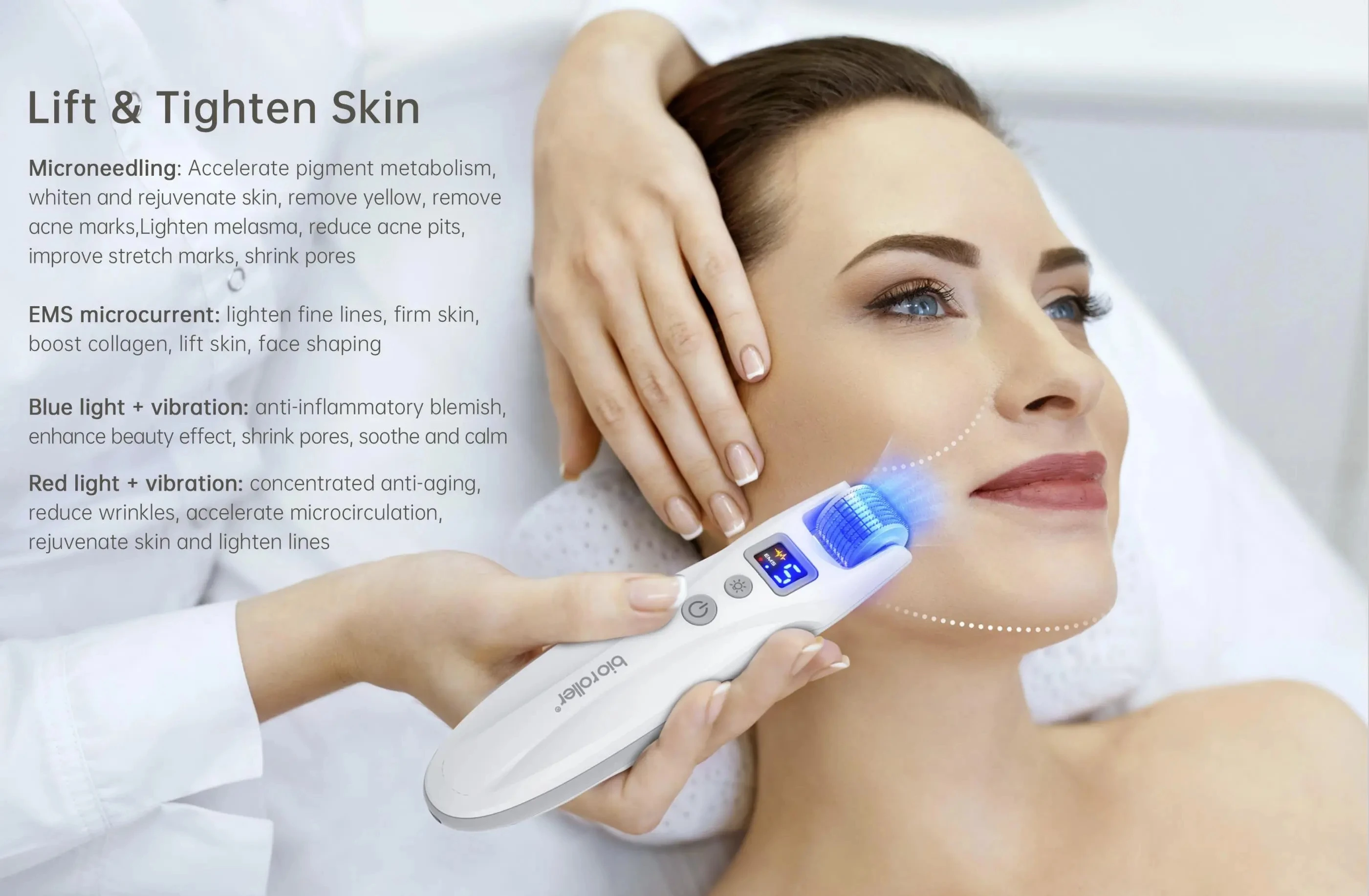 Dr. pen Derma Roller Bio roller G5 Replace 540 Titanium Needle Rooller Heard for Regrowth Beard Skin Care Micro Current Device