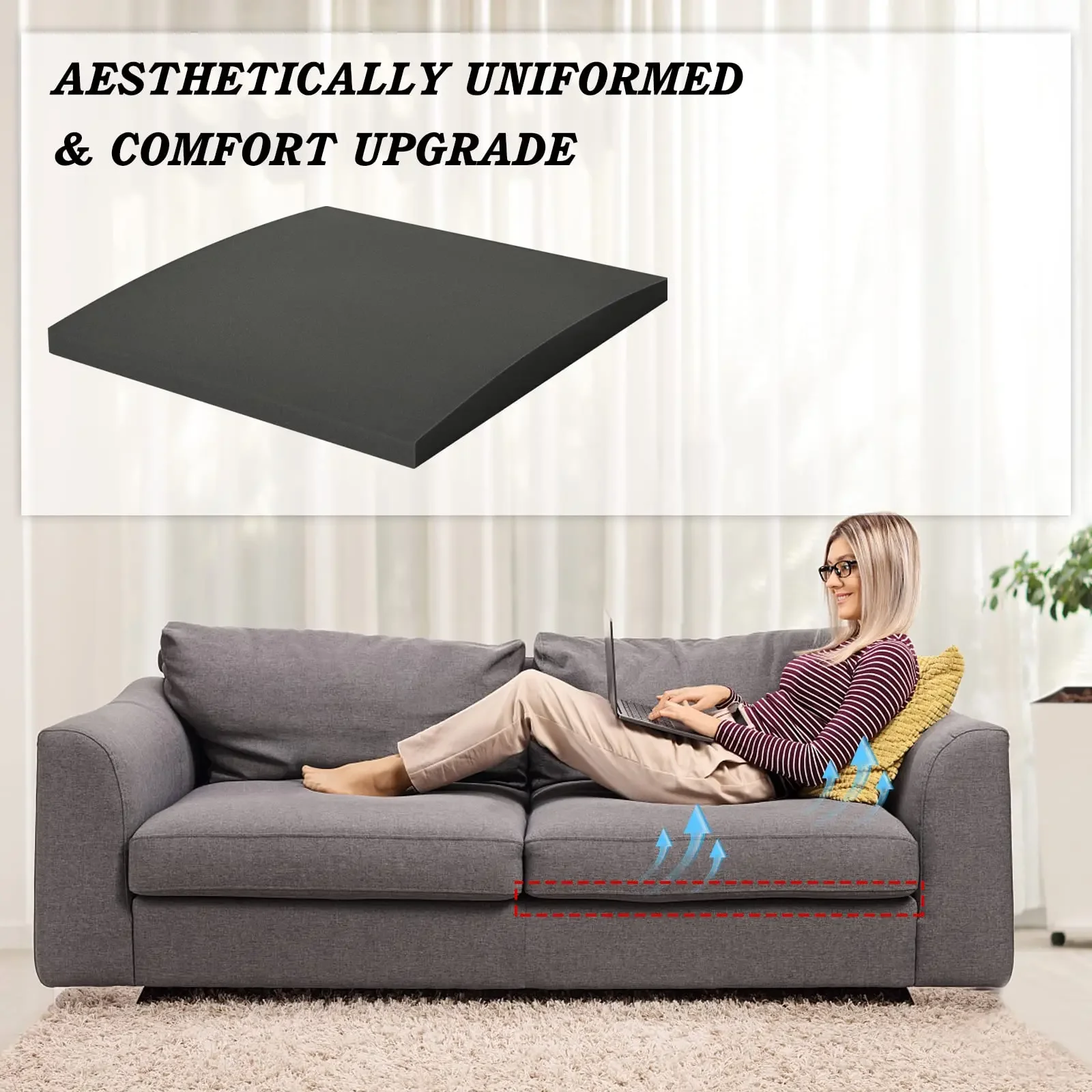 1/2/3Pcs 50x50x5cm High-Density Foam Curve Couch Sofa Cushion Support Cushion Sag Repair Replacement for Sofa Couch Chair 6