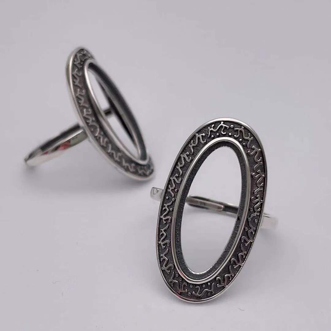 

MeiBaPJ S925 Sterling Silver Woman Blank Ring Base DIY Opening Ring Setting Empty Jewelry Findings Making Accessories