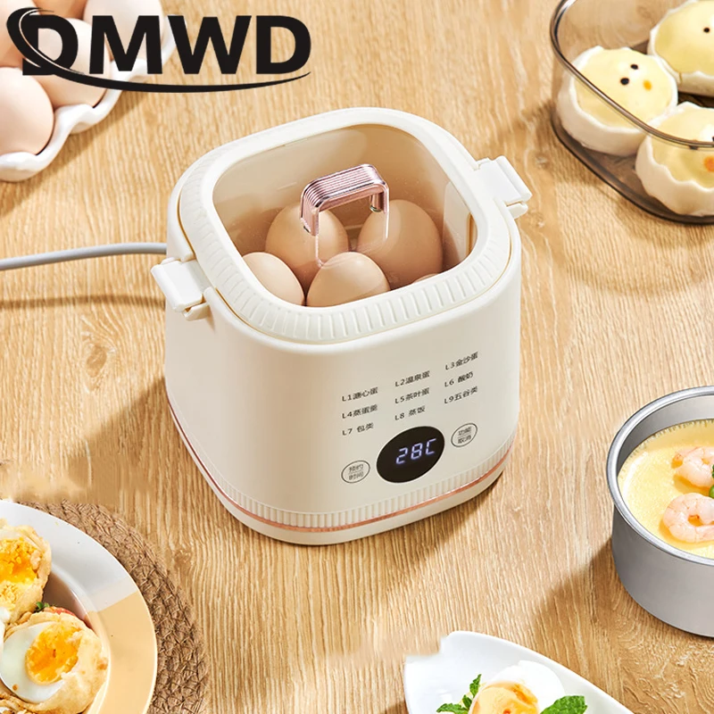 DMWD Electric Egg Steamer Multifunction Egg Boiler Water Separated Slow Cooker Household Timing Food Steamer Breakfast Machine