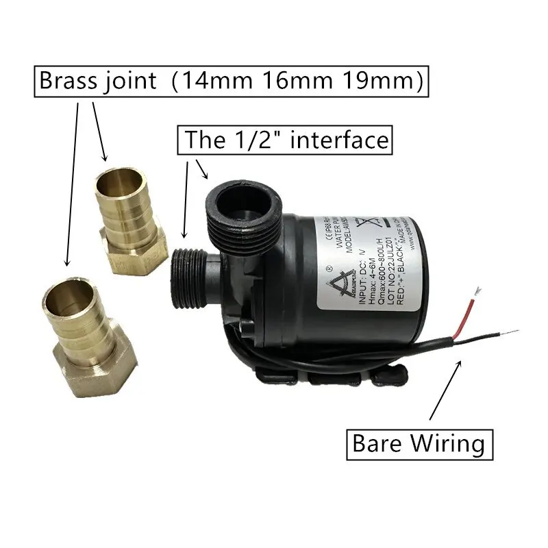 water pump DC12V 24V Water Pumps Lift 5M 800L/H Solar Brushless Motor Water Circulation Pump Ceramic Shaft Ultra Quiet Submersibles