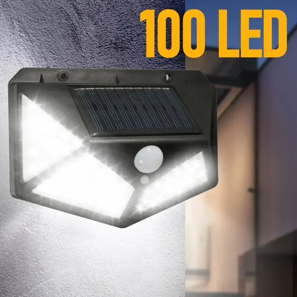 Description Picture 4 of item100 LED Solar Wall Lights Outdoor Solar Lamp Motion Sensor Solar Powered Sunlight Spotlight Street Light for Garden Light