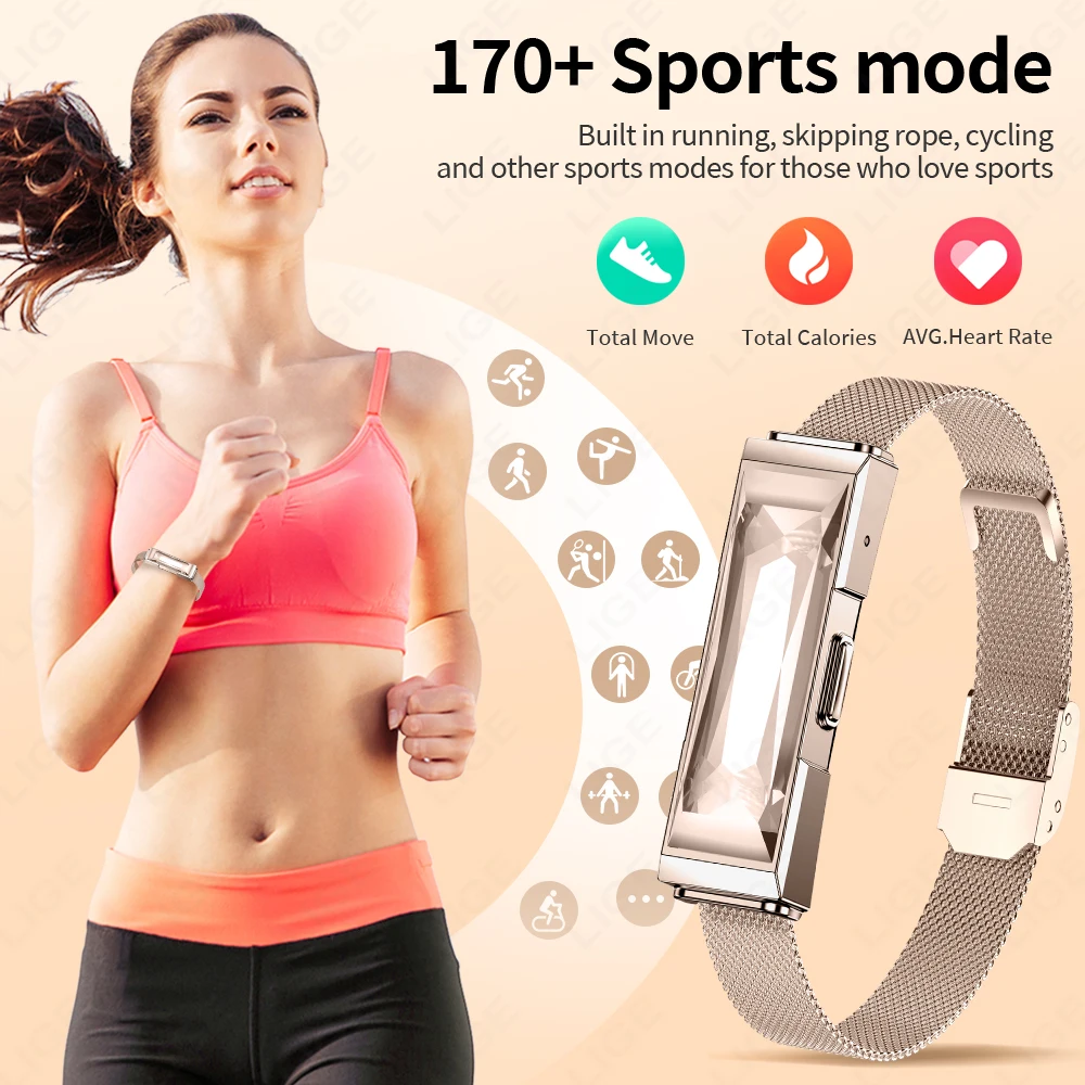 LIGE Smart Bracelet Men Women Waterproof Fitness Activity Tracker Heart Rate Sleep Monitor Pedometer Smart Watch For Android iOS