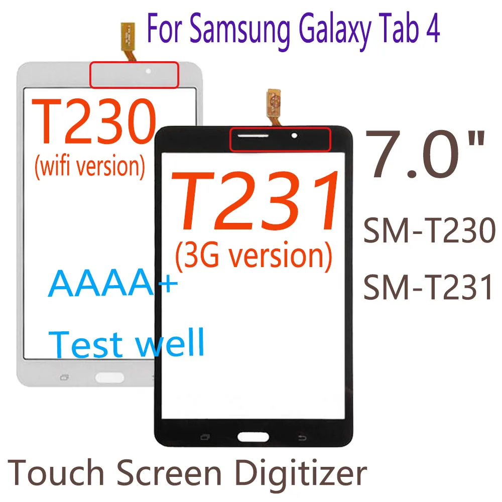 

7.0" For Samsung Galaxy Tab 4 SM-T230 T230 SM-T231 T231 Touch Screen Digitizer Sensor Front Outer Glass Lens Panel +TOOL+TAPE