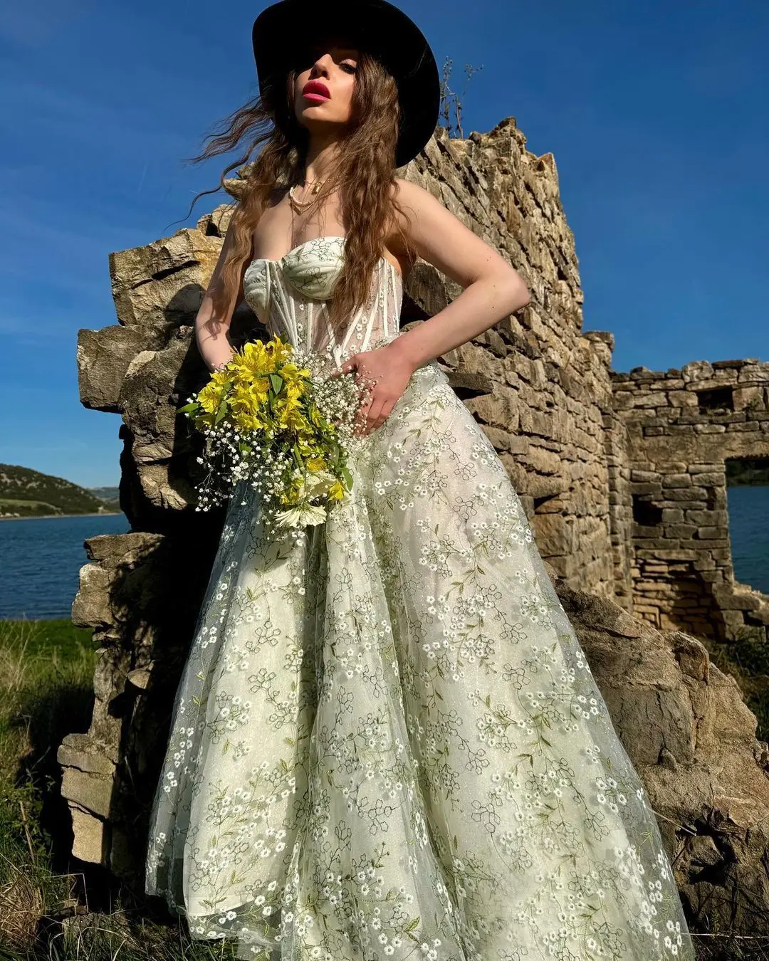 

A-Line Light Green Corset Prom Dress With Embroidery 2024 Sweetheart Tulle A-Line Formal Evening Party Dresses Graduation Gowns