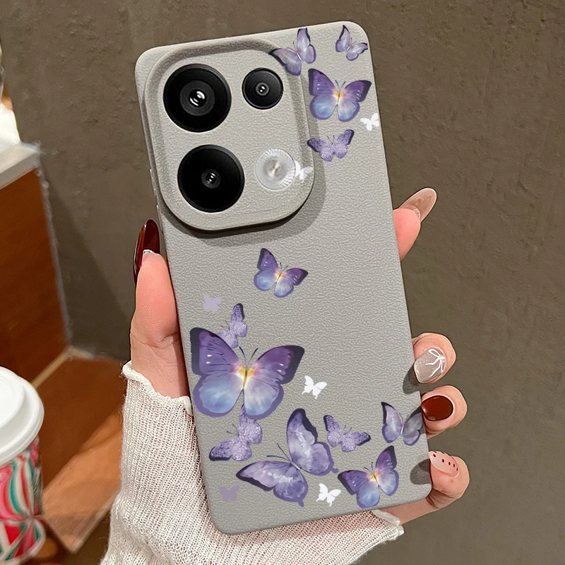 Butterfly Design Leather Texture TPU Phone Case