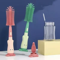 סט מברשות לבקבוק מוצץ סט ניקוי תינוק סיליקון מברשת כוס כלי ניקוי ראש רך מברשות בטיחות מזון מברשת לבקבוק תינוק 3