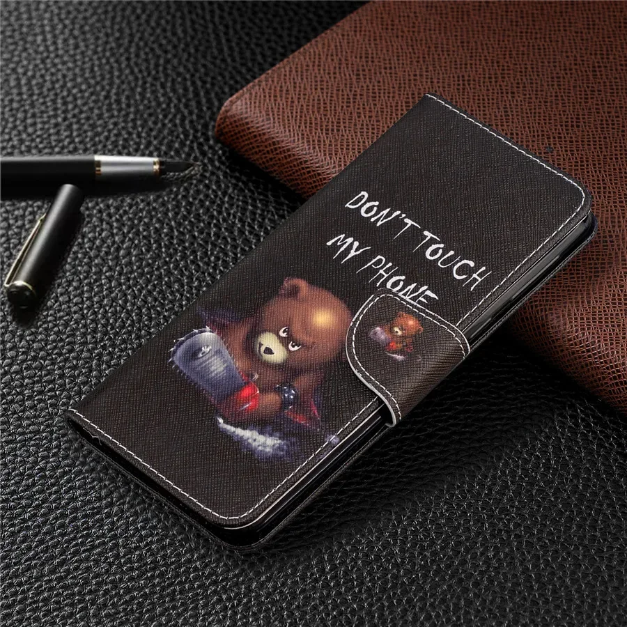 Elegant Magnetic Flip Leather Wallet Case with Artistic Paintings Design