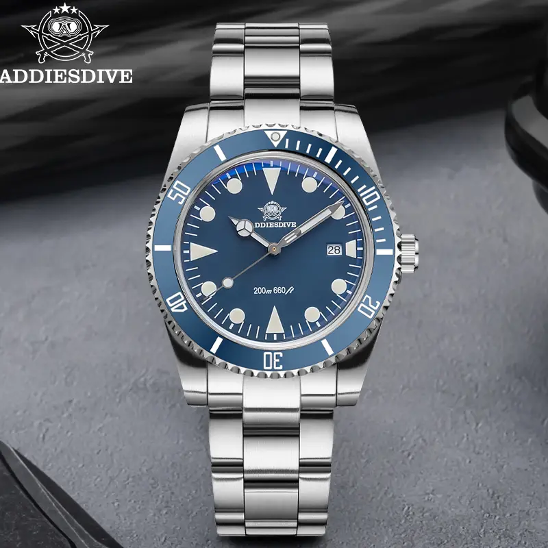 ADDIESDIVE Men's Diving Watch Stainless Steel Ceramic Bezel Quartz Watch Men's BGW9 Luminous 200m Waterproof  Men's Watch - Image 3