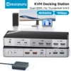 Minisopuru Dual Monitor KVM Switch Docking Station for Laptop Desktop,with 4K HDMI 15W Charge USB Hubs for Thunderbolt 5/4/3