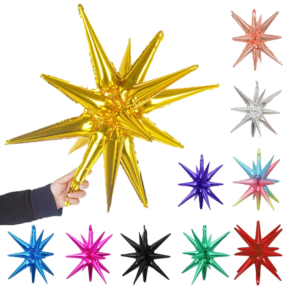 Palloncini A Forma Di Stella Oro 16 Pezzi In Foil – Stelle Esplosive Per Decorazioni Compleanno, Baby Shower, Matrimoni - 5