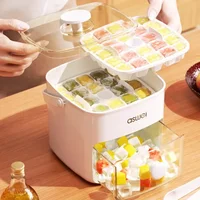 Moule à glaçons à pression, boîte de rangement de grande capacité, matériau de qualité alimentaire avec poignée pour réfrigérateur domestique, se préparer rapidement pour la maison 3