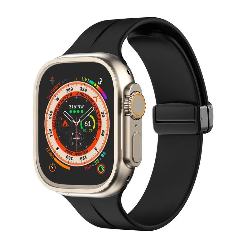 

Силиконовый магнитный складной ремешок с пряжкой для часов Ultra series 8 7 6 5, браслет для iwatch 49 мм 44 мм 42 мм 45 мм, рождественский подарок