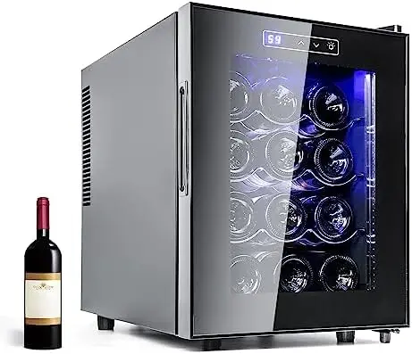 

Bottle Wine Fridge Small, Quiet Wine Cooler Refrigerator Freestanding with Digital Temperature Control Mini Wine Fridge Under Co