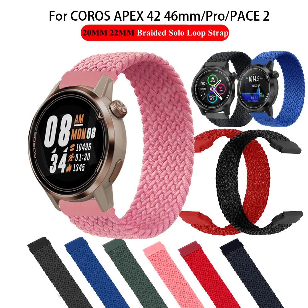 

Ремешок Соло для наручных часов COROS APEX Pro/PACE 2/46 42, сменный Браслет с оплеткой, 20 22 мм, Сменные аксессуары