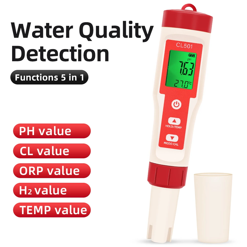 デジタル水質検査器 5 in 1 デジタル水質検出器 PH/EC/TDS/塩分/温度検査メーター多機能水質テスターモニター 高精度 4 in 1 水質テスター EC/TDS【校正及び測定手順】