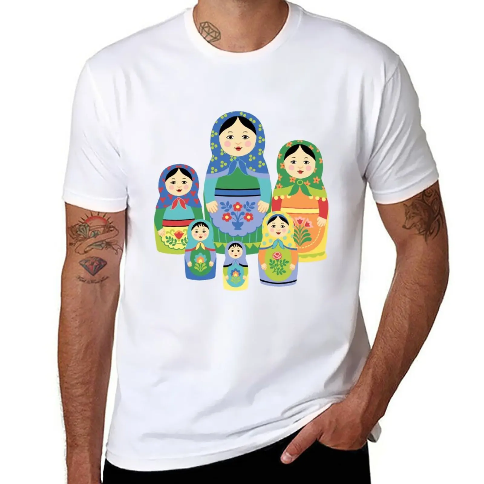 

New Russian Nesting Dolls T-Shirt summer tops animal print shirt for boys t shirts for men