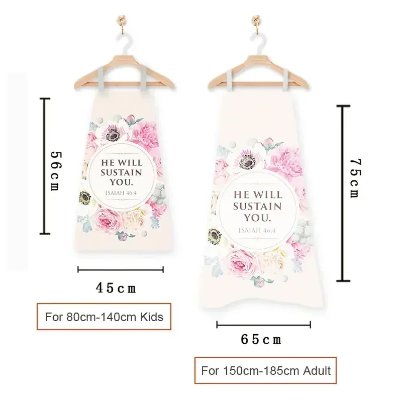 Christian Bible Verse He Will Sustain You Print Apron Flower Women Men Kitchen Work Clothes BBQ Home Cooking Cleaning Aprons 5