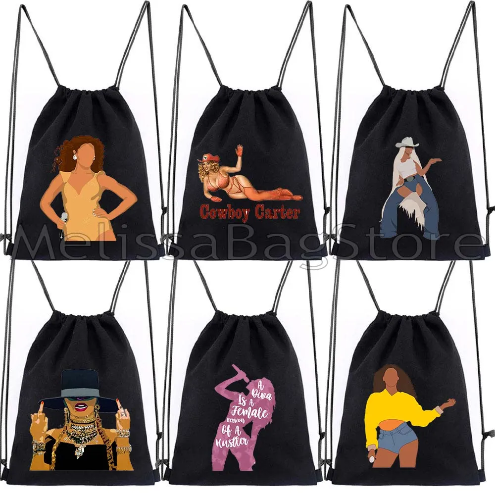 Love Beyonce Singer Poster Fan Cute Canvas Drawstring Bags Soccer ...