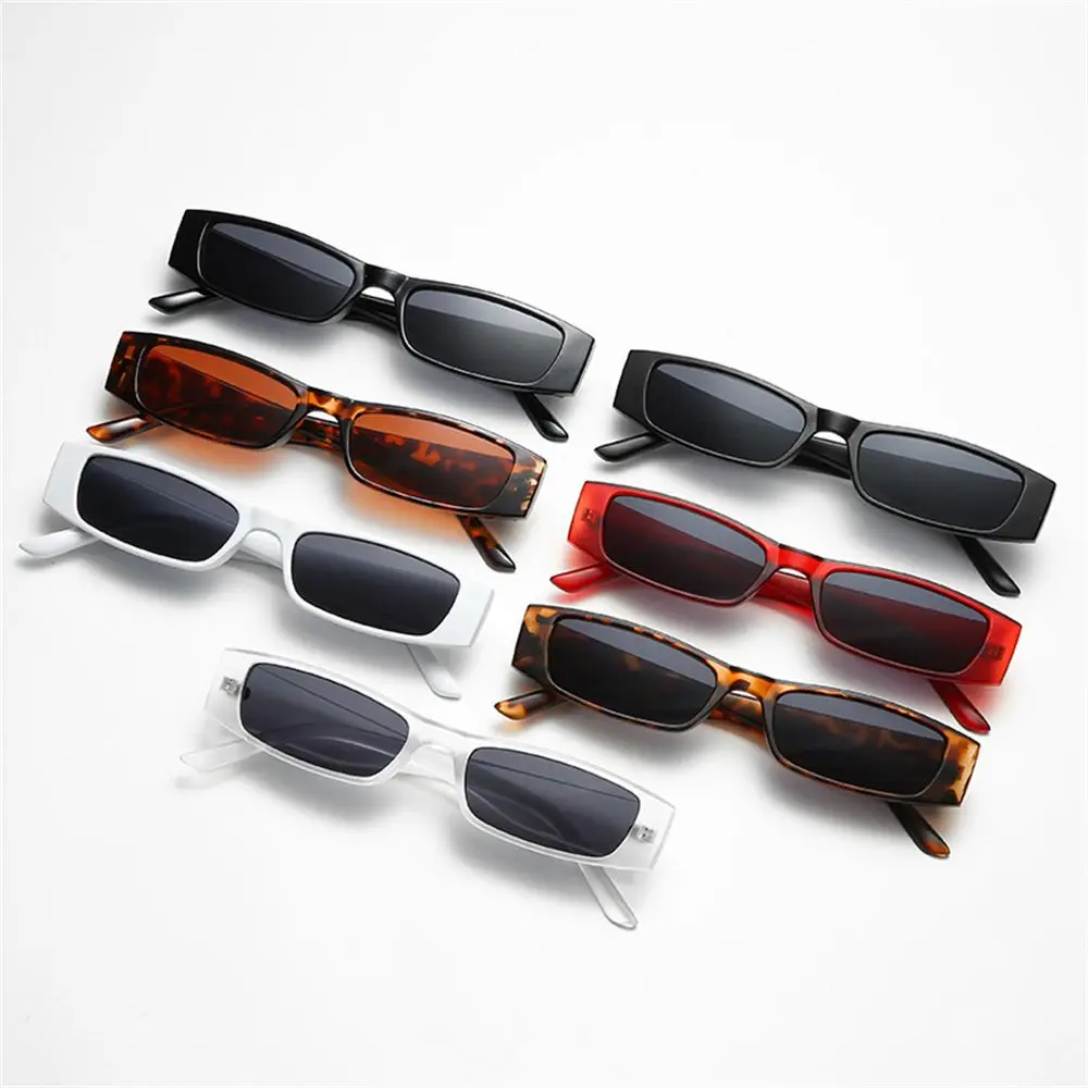 Retro Small Frame Sun Glasses Small Rectangle Sunglasses Vintage Square Narrow Sunglasses Trending Eyewear UV400