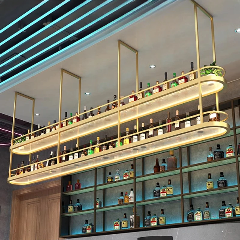Modern House Furniture Bars Canteen Bar Small Commercial Stainless Steel Cocktail Liquors Cupboard Shelves Wall Home Cabinet Set