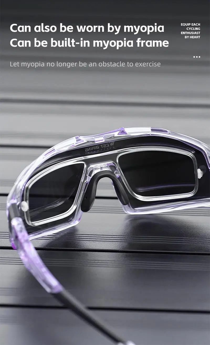 West Biking Männer Radfahren Sonnenbrille MTB Outdoor Fahrrad Brille Frauen Rennrad Brille weltweit erste photo chrome Rahmen Brille – Detail 8