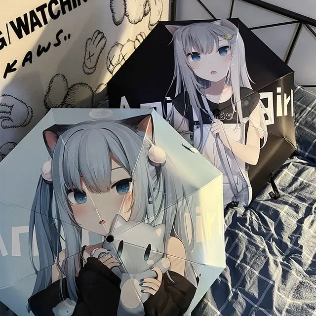 Automatikus Esernyő Kawii Női Napsugárzási Napsólák Elleni Uv Védelem Parasols Diák Rajzfilmek Összecsukható Lányok Ajándék Paragüero - Image 5