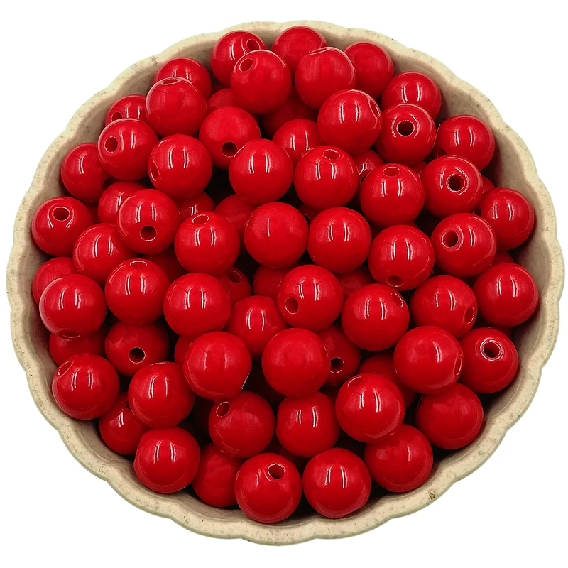 Set of 20 Colorful 10mm Acrylic Beads