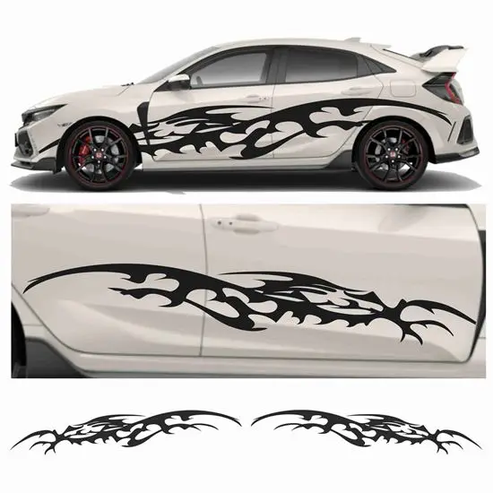 

Works with most car stickers side Tribal Graphics Auto Parts Side Graphics Packing Sticker Decals