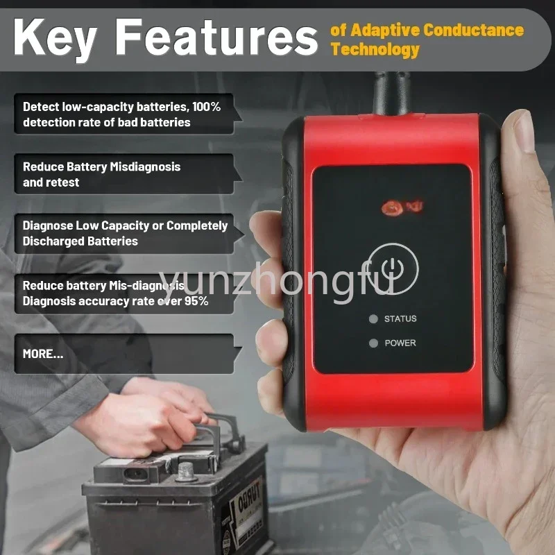 BT506 자동차 배터리 및 전기 시스템 분석 도구, MaxiSys 태블릿과 함께 작동